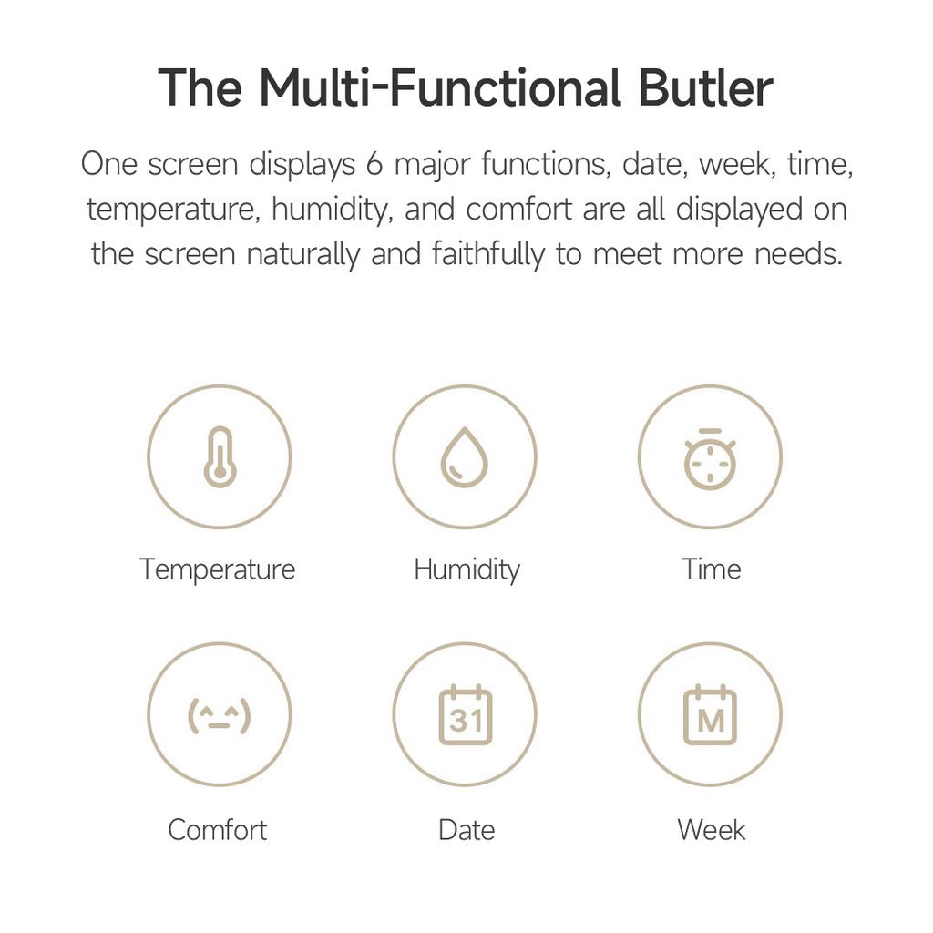 Mijia เครื่องวัดอุณหภูมิและความชื้นอัจฉริยะ 3 เกรดอุตสาหกรรมความแม่นยําสูงเซ็นเซอร์ดิจิตอลจอแสดงผล LCD พร้อมวันที่สัปดาห์เวลาอุณหภูมิความชื้นและความสะดวกสบาย - รูปที่ 2