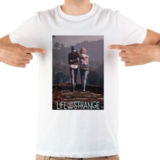 Life Is Strange Chloe And Max Walk On Rail t-shirt Men Jollypeach Summer  New White Short Sleeve Casual Unisex T Shirt H