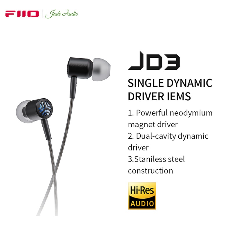 FiiO JadeAudio JD3 Harman-tuned Dynamic Bass Earphone/Headset With HD ...