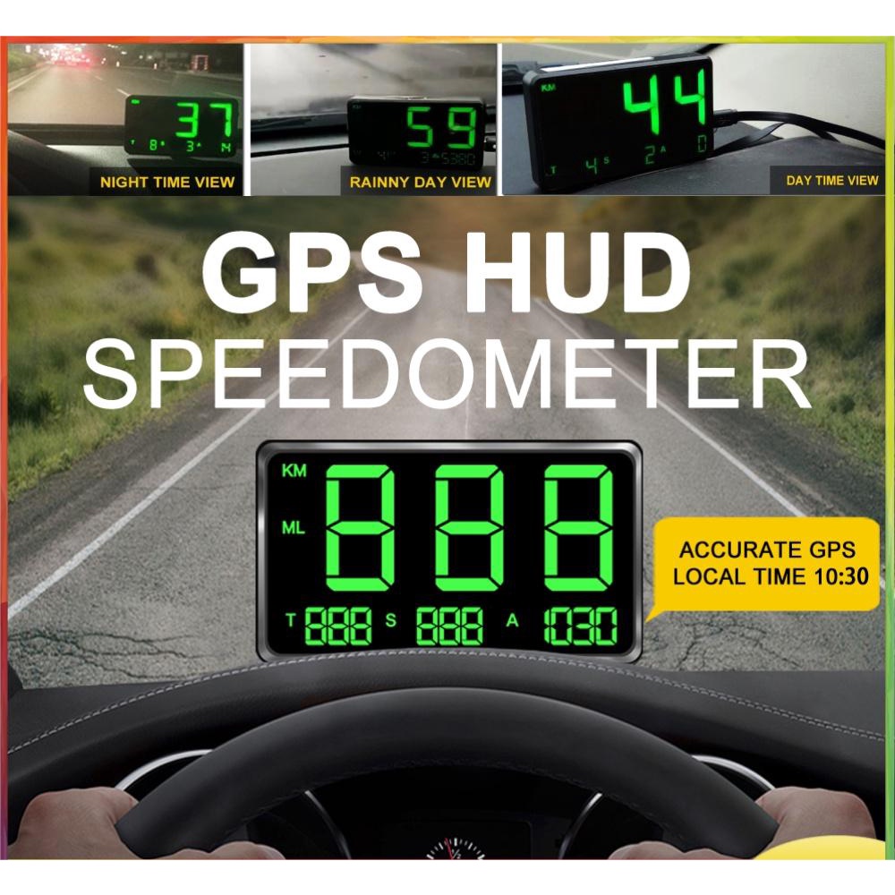 🚚GPS วัดความเร็ว GPS HUD ขนาด4.5 นิ้ว ระบบเตือนความเร็วจอแสดงผลแบบดิจิตอลบนกระจกหน้ามีให้สำหรับรถบรร