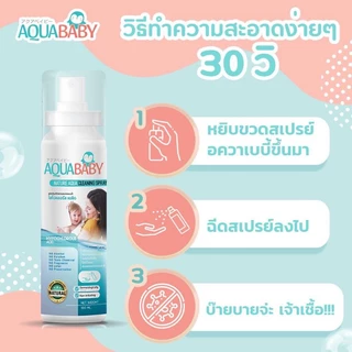 ซื้อ 1แถม 1Special Edition สเปรย์ทำความสะอาดผิวกายสำหรับเด็ก AQUABABY ขนาด 100ml