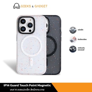 ROCK เคส 14 Magnetic เคส กันกระแทก สีหมึกกระจาย เข้ากับแฟชั่นในปัจจุบัน iP14ProMax/iP14Plus/iP13ProMax