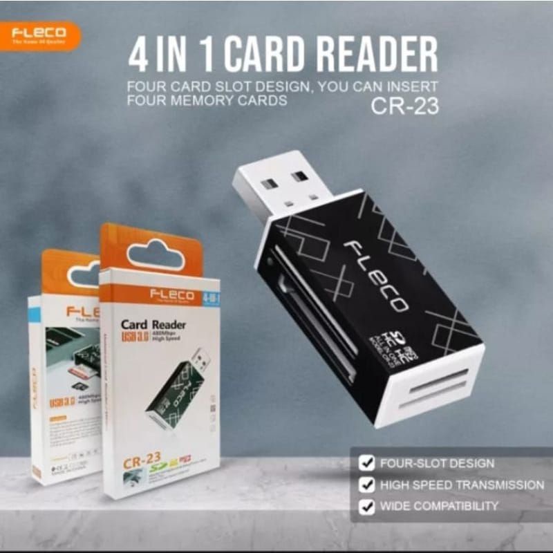 FLECO CR-23 เครื่องอ่านการ์ด 4IN1 FLECO CR23 4 IN 1 480mbps ความเร็วสูง