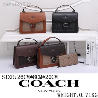 ✲△Coach coach Summer women shoulder bag chain crossbody bag PU leather ladies Messenger female small square bags handbag