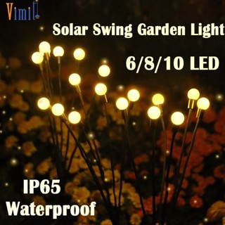 Vimite โคมไฟ LED 6 8 10 ดวง พลังงานแสงอาทิตย์ กันน้ํา เปลี่ยนสีได้ สําหรับตกแต่งสวน สนามหญ้า กลางแจ้ง