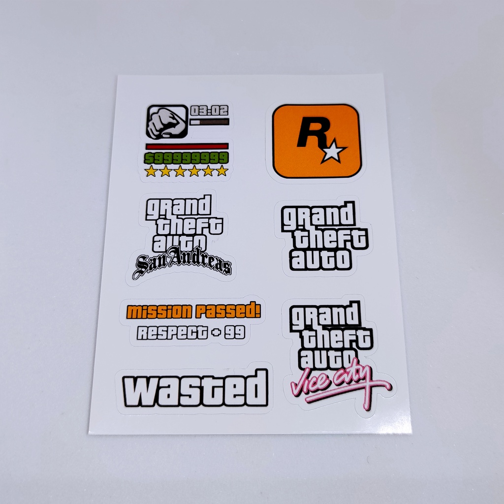 GTA San Andreas Vice City Rockstar Back to 90s Sticker Pack