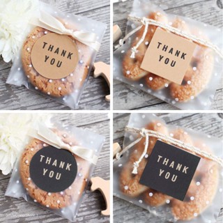 [พร้อมส่ง] สติ๊กเกอร์ ขอบคุณ Thank You แพ็ก 60 ดวง ขนาดดวง 4x4cm กระดาษคราฟท์ สติ๊กเกอร์ตกแต่ง ติดเบเกอรี่ ซีลปิดผนึก