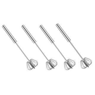 Whisk, Stainless Steel Egg Beater, Hand Push Rotary Egg Whisk Blender, Easy Whisk Mixer Stirrer For Making Cream