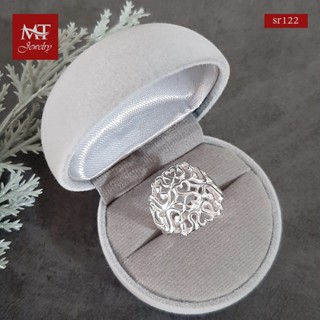 MT แหวนเงินแท้ รูปหัวใจ ฉลุลายเส้น ไซส์: 59 Solid 925 Sterling Silver Ring (sr122) MT Jewelry มณีธารา