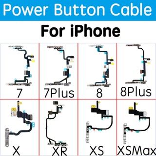 ปุ่มกดพาวเวอร์ พร้อมไฟแฟลช สายเคเบิลอ่อน แบบเปลี่ยน สําหรับ iPhone 7 7P 8 8 Plus X XR Xs Max