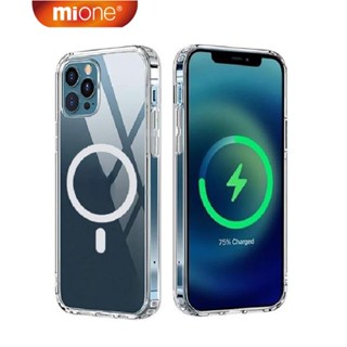 Mione เคสโทรศัพท์มือถือ แบบใส แม่เหล็ก สําหรับ IP 14 Pro Max IP 12 11 13 Pro Max XS Max XR 7P 8P SE2020 12 Mini