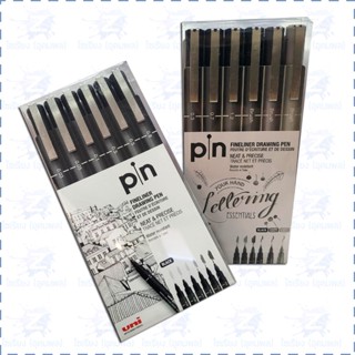 ชุดปากกาหัวเข็ม กันน้ำ Uni Pin Finliner Drawing Pen 6ด้าม