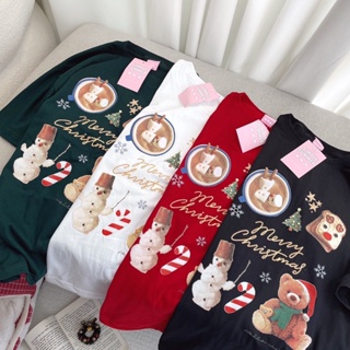 【2023】destinytshirt S196 เสื้อยืด oversize ผ้าคอตตอน สไตล์มินิมอล สกรีน merry christmas