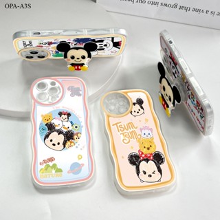 OPPO A7 A5S A12 A9 A5 A3S A12E A74 A95 A71 A76 A36 A94 A96 2020 4G เคสออปโป้ สำหรับ Case Cartoon Mouse Duck Wave Bracket เคส เคสโทรศัพท์ เคสมือถือ Full Back Cover Soft Cases Protective Shell Shockproof Casing