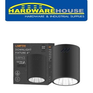 โคมดาวน์ไลท์เซอเฟส 4" กลม LAMPTAN ดำ