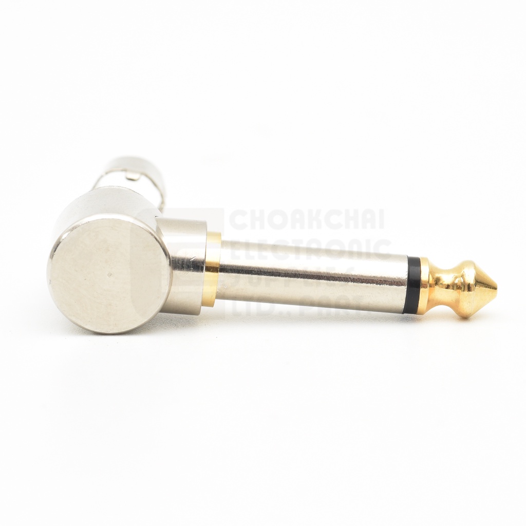 ULTIMAX Noise Killer หัวแจ็คกีต้าร์ Mono ไม่มีเสียงรบกวนตอนเสียบ หัวงอ (SwitchPlug silentPlug) รุ่น BES-AUD6.3MRGH-B-GG