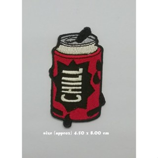 CHILL ตัวรีดติดเสื้อ แจ๊คเก็ต อาร์ม  ยีนส์ Hipster Embroidered Iron on Patch  DIY