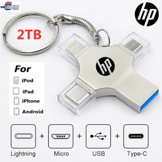(พร้อมส่ง) แฟลชไดรฟ์ HP 2TB 4-in-1 USB 3.0 Type-C สําหรับ i O Sแท็บเล็ต Android สมาร์ทโฟน PC
