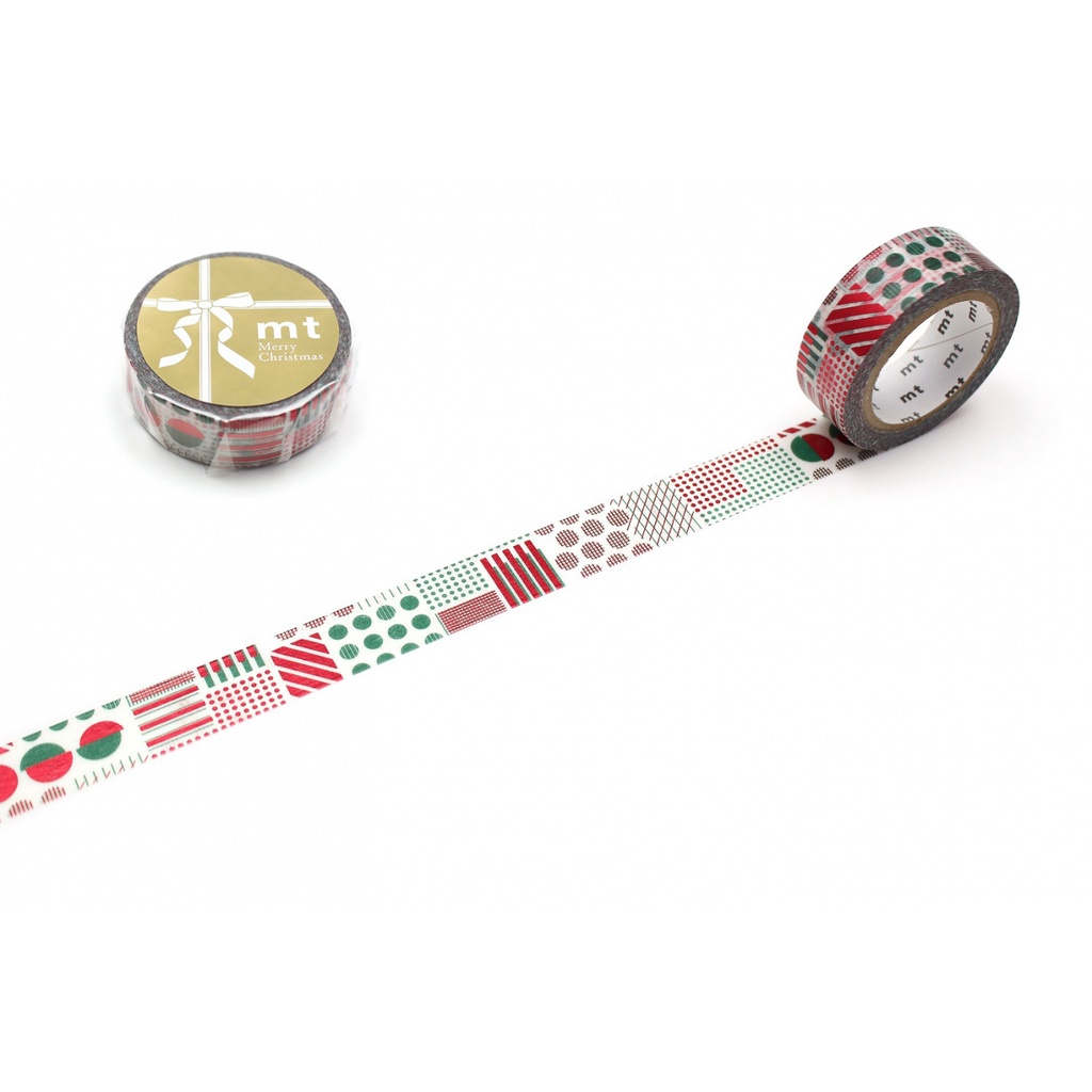 mt Christmas color pattern (MTCMAS131) / เทปตกแต่งวาชิ ลายคริสต์มาสแพทเทิร์น 2022 แบรนด์ mt masking tape ประเทศญี่ปุ่น