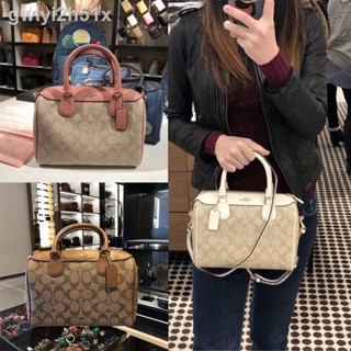 ●✥☑【มีกล่อง,ใบ,ใบ,ส่งฟรี】 แท้ % Coach ใหม่ f58312 กระเป๋าทรงหมอน Boston กระเป๋าถือสุภาพสตรีแฟชั่น