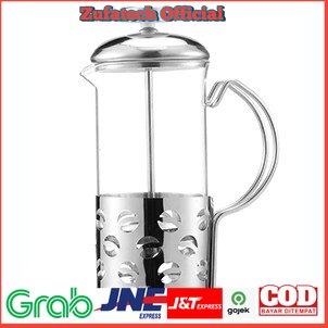 Duolvqi French Press Manual Coffee Maker Pot Beans Pattern 600ml - KG72I - สีเงิน - 9MHX06SV
