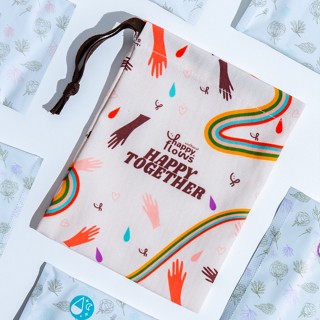 ถุงผ้า Happy Together [ แถมฟรี! ไปเลย &gt;&gt; เมื่อซื้อสินค้าในร้าน Happy Flows ชิ้นใดก็ได้ ครบ 999 บาท ]