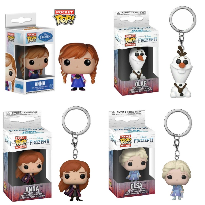 Funko Pop พวงกุญแจ Pocket Pop! Disney: Frozen 2 - ของเล่นฟิกเกอร์ Anna Elsa Olaf Action