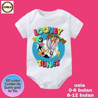 ชุดจั๊มสูท บอดี้สูท ผ้าฝ้าย ลายการ์ตูน BABY LOONEY TUNES สําหรับเด็กผู้ชาย และเด็กผู้หญิง 30s