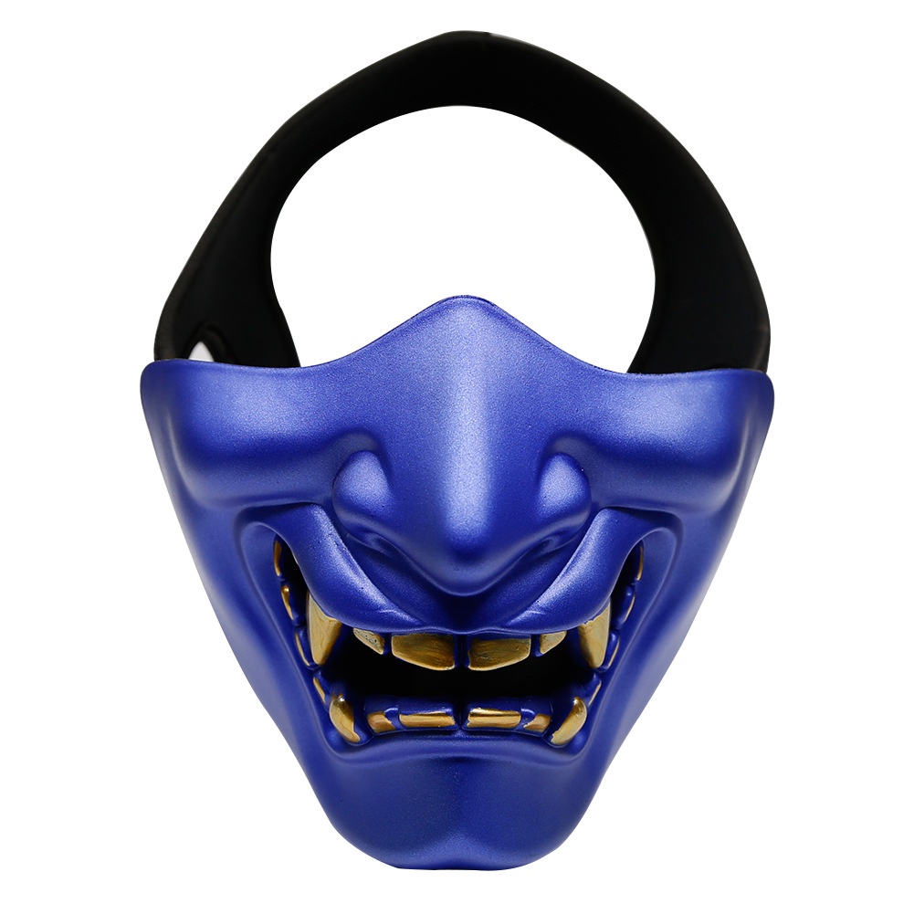 หน้ากาก Mask Oni Giant โอนิ ยักษ์ญี่ปุ่น สีน้ำเงิน ตํานานอสูรกาย วัสดุไฟเบอร์กลาส Fiberglass Party Cosplay Ninja Samurai