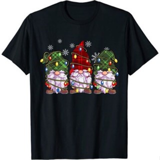 shirtGothic Manga Halloween Gift In T-Shirt Three Gnomes Shirt Men Buffalo Plaid Red Christmas