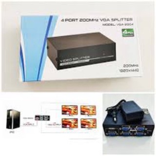 4-PORT VGA Video SPLITTER ( 1-in to 4-Out ) VGA Splitter