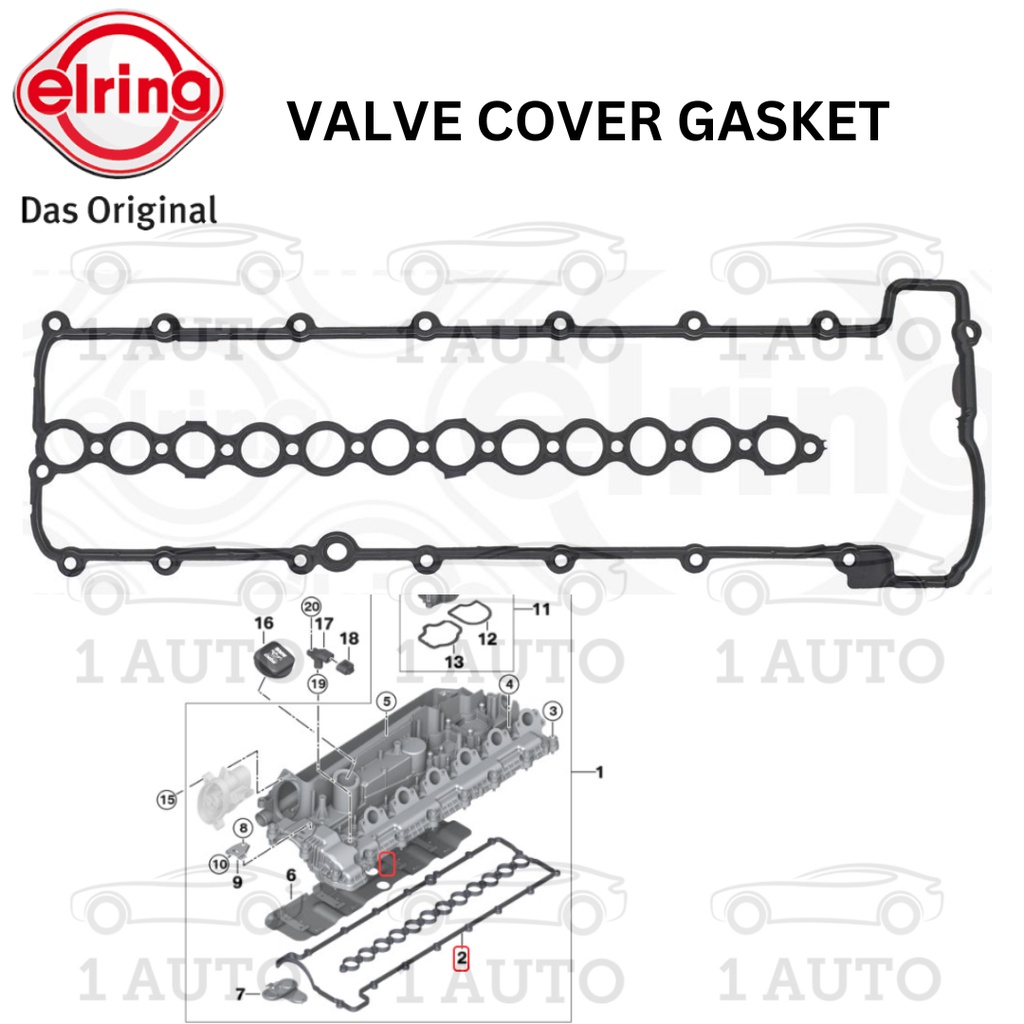 ฝาครอบวาล์ว ELRING GASKET BMW E60 530d X5 E70 X6 E71 30dX 35dX 30dX RANGE ROVER L322 3.0d M57 เครื่อ