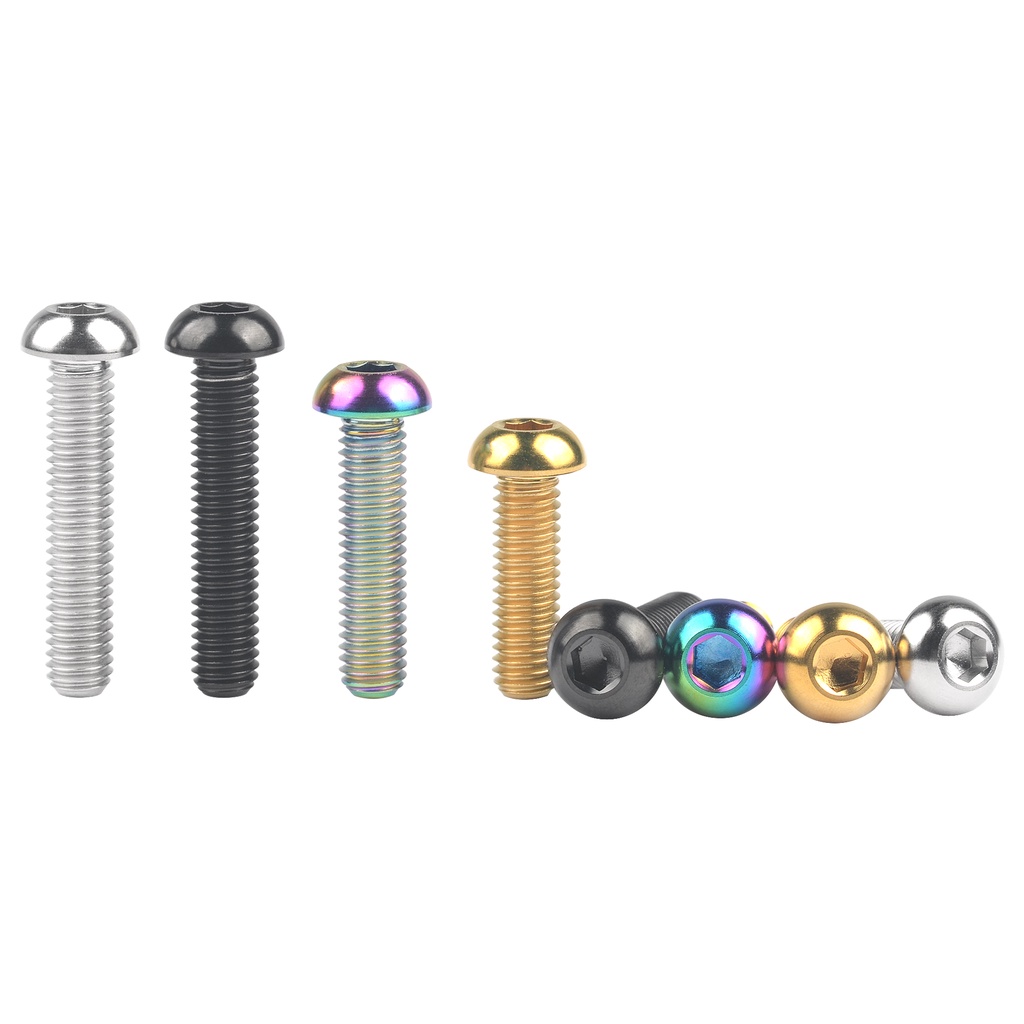 Wanyifa Titanium Bolt Ti M6x12 16 20 25 30 มม.ครึ่งรอบสกรูหัวหกเหลี่ยมสําหรับจักรยานรถจักรยานยนต์รถขี่จักรยาน Refit