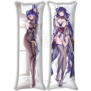 Genshin Impact Dakimakura Anime Raiden Shogun Beelzebul ปลอกหมอนเครื่องนอน ปลอกหมอนกอดร่างกาย (60x170 ซม.)