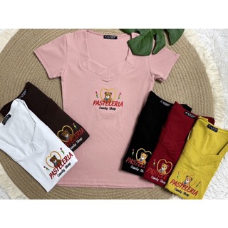 เสื้อรัดรูปคอเหลี่ยม/ใส่สบายอก32-36นิ้ว