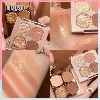 Horec DIKALU Bright อัญมณีสี่สีอายแชโดว์ Pearly Matte แต่งหน้านักเรียนทุกวันแต่งหน้าราคาถูกอายแชโดว์ Palette