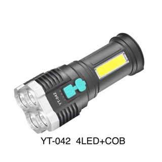 4 LED + COB ไฟฉายแรงสูงมัลติฟังก์ชั่น เป็นทั้งไฟฉายได้เป็นทั้งพาวเวอร์แบงค์ได้ ไส้ตะเกียงสว่างสูง