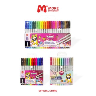 Master Art (มาสเตอร์อาร์ท) ปากกาเมจิก สีธรรมดา, สีพาสเทล ชนิดหัวแหลม 12 สีและ 24 สี