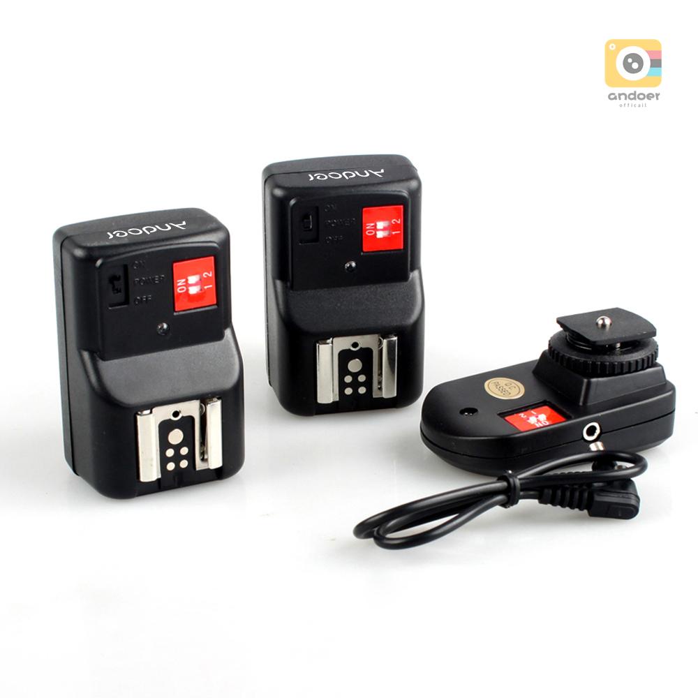 Andoer PT-04GY 4 Channels Wireless Remote Speedlite Flash Trigger Universal 1 Transmitter & 2 Receivers for Pentax Olympus