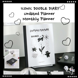 Iconic Doodle Monthly Diary/Undated Planner /2023 2024 Planner Diary /Korean Planner/ Monthly Planner Diary/未注明日期的 Planner/韩语日记