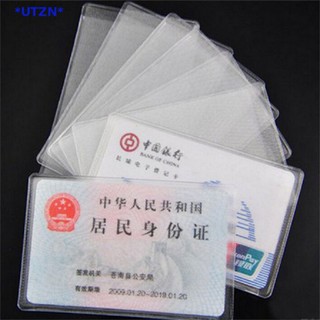 UTZN&gt; 10PCS PVC Credit Card Holder Protect ID Card Business Card Cover Clear Frosted new