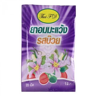 ยาอมมะแว้ง รสบ๊วย ตราทีเอฟดี Thai FD แก้ไอ ขับเสมหะ ซองละ 20 เม็ด (ยกกล่อง 20 ซอง)