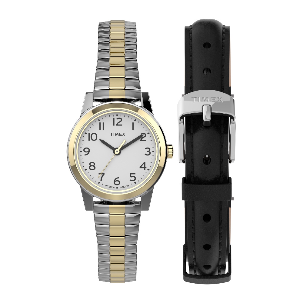 Timex TWG027800 Essex Ave นาฬิกาข้อมือผู้หญิง Two-Tone Box set !!แถมฟรี สายหนัง หน้าปัด 26 มม.