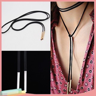 LK- Fashion Women Boho Sexy Black Faux Leather Choker Necklace Jewelry Simple Punk