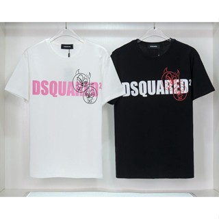 Dsquared2 เสื้อยืดแขนสั้น ผ้าฝ้าย พิมพ์ลาย แฟชั่นสําหรับผู้ชาย และผู้หญิง