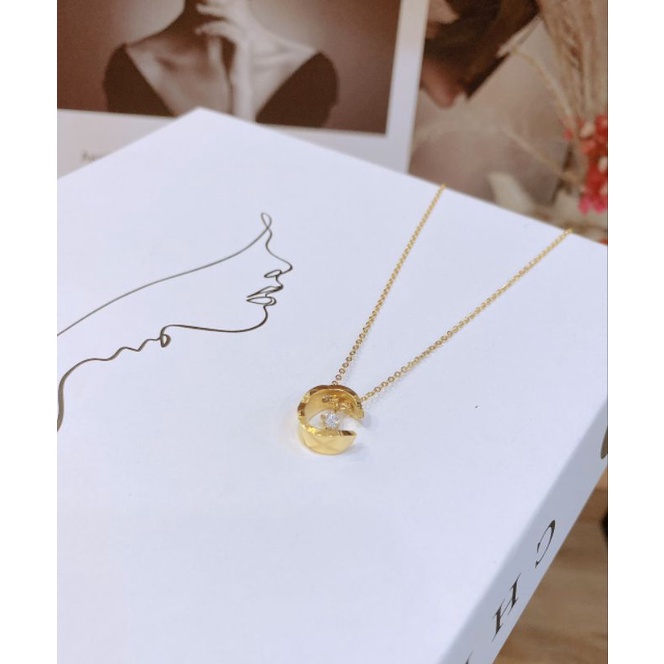 TTN8067 - สร้อยคอไทเทเนียมควิลท์ (สีเหลือง)