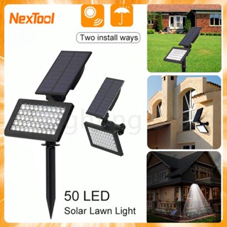 Nextool 50LED โคมไฟโซล่าเซล ไฟปักสนามโซล่า ไฟโซล่าเซล ไฟโซล่าเซลล์ solar light แสงสีเหลือง สีขาว ไฟสปอตไลท์ ไฟกันน้ำกลางแจ้งIP67 กันฝุ่น ใช้พลังงานแสงอาทิตย์ ไฟโซล่าเซลถนน โคมไฟถนน