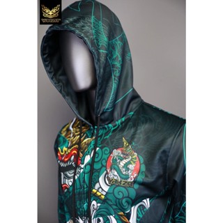 YAKZA HOOD ลาย 032 เสื้อฮู้ด กันหนาว เลือกได้ทั้งแบบสวมและแบบซิป ขนาดใหญ่สุดรอบอก 56 นิ้ว