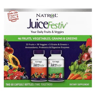 JuiceFestiv, 2 Bottles, 60 Capsules Each