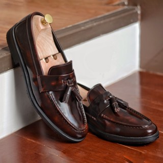 Arcobareno Code 505 Tassel Loafer Burgundy x Black Soles